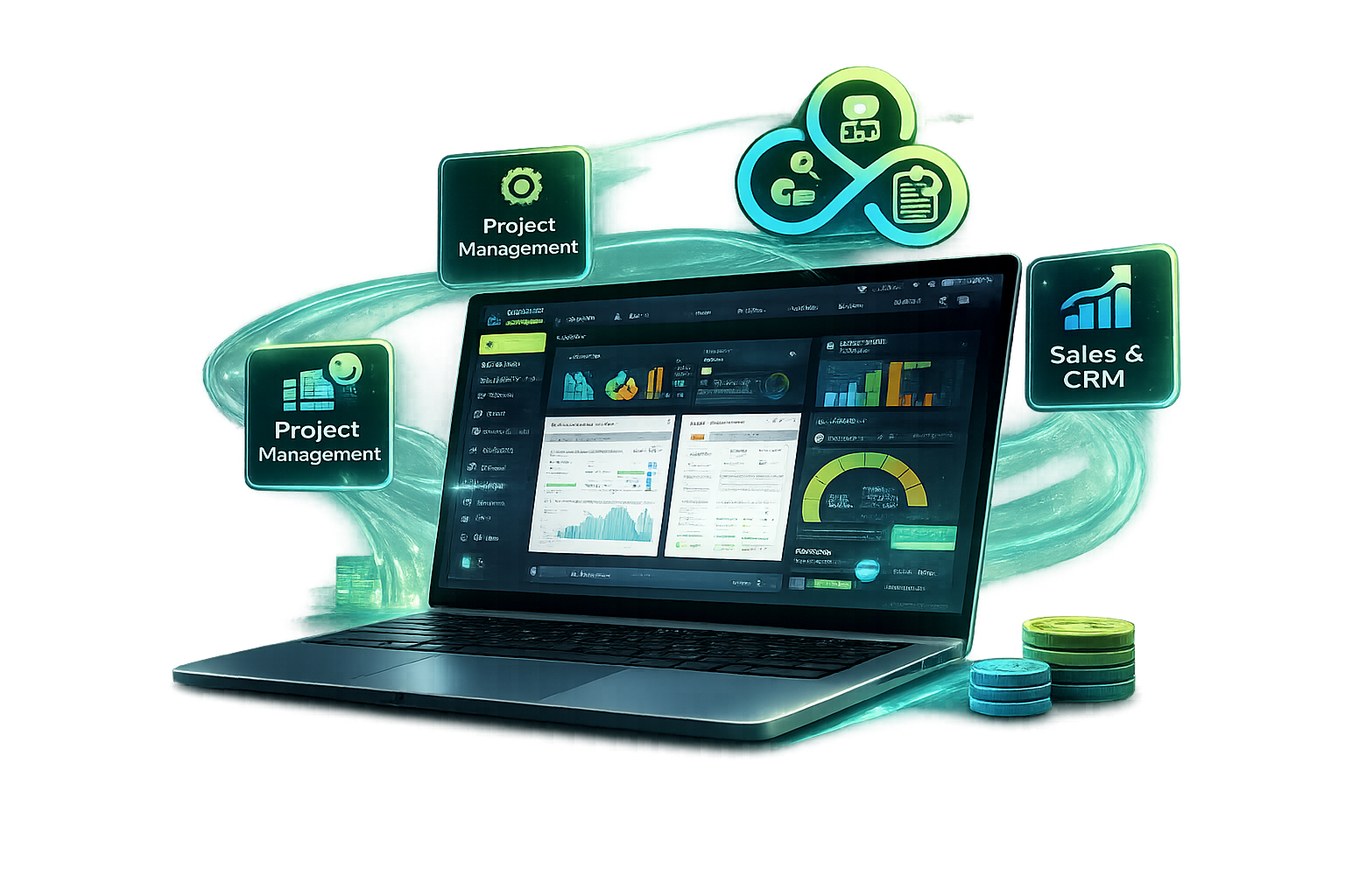 Xeon ERP dashboard illustration